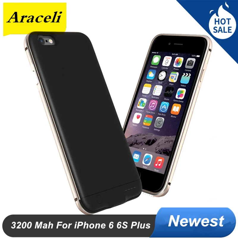 Чехол с аккумулятором 2020 для iPhone 6 Plus ультратонкий металлический внешний