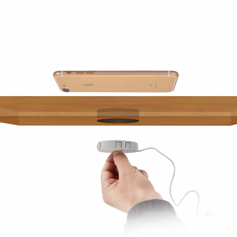 Невидимое быстрое QI Беспроводное зарядное устройство для iPhone 11 Samsung Скрытая