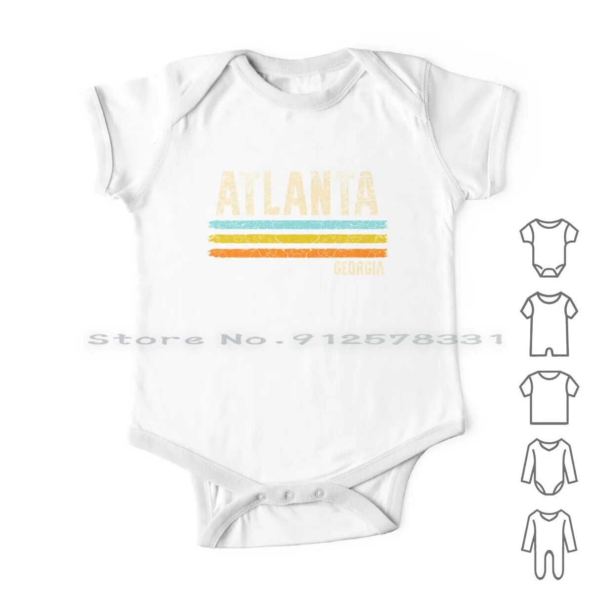 

Atlanta Georgia America Newborn Baby Clothes Rompers Cotton Jumpsuits Atlanta Georgia America United States Fan Retro Infant