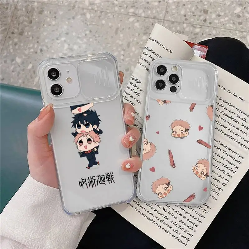 

Jujutsu Kaisen baby Phone Case transparent For iPhone 7 8 11 12 X XS XR MINI Pro Max Plus Slide Camera Lens Protect