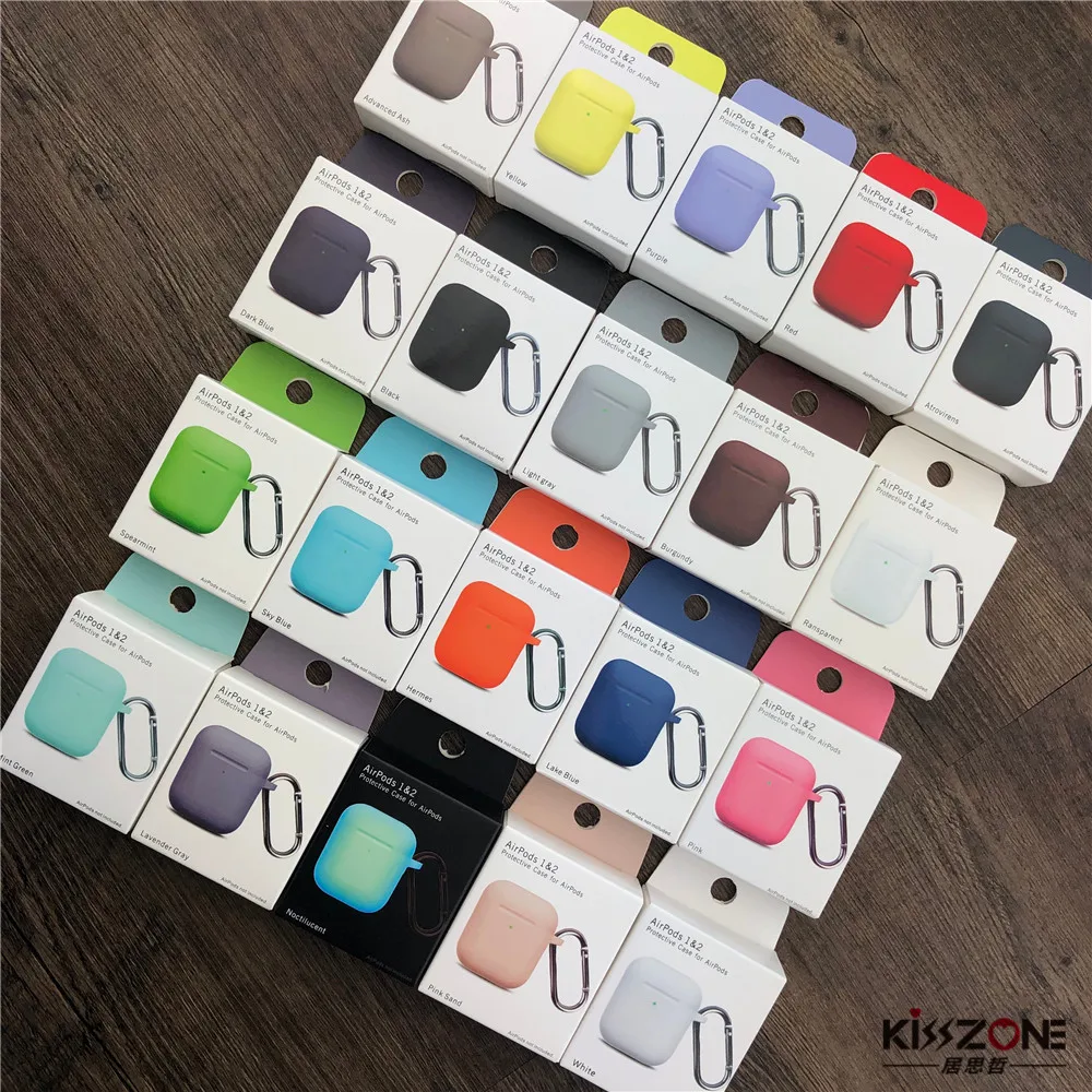 Рекламный чехол из жидкого силикона для AirPods 2 защитный беспроводных наушников