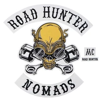 large road hunter embroidered applique sewing label punk patches clothes stickers apparel accessories badge