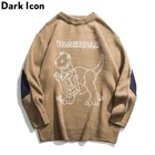 Мужской свитер с круглым вырезом Dark Icon Dinosaur, модный свитер большого размера, уличная одежда
