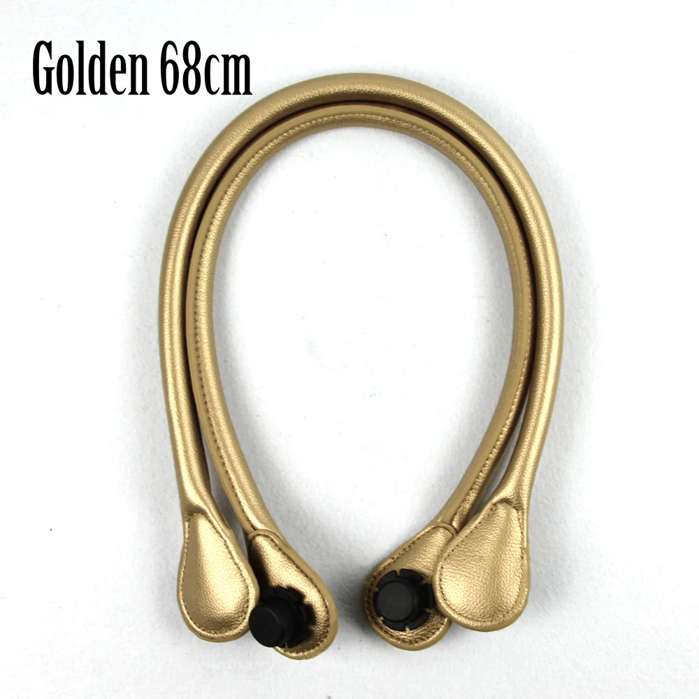 golden 68cm TANQU короткий длинный круглый Pu искусственная кожа ручка для Obag классический мини O сумка женские сумки на плечо - Цвет: golden 68cm