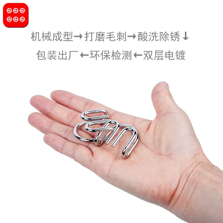 8Pcs Montessori Intelligent Lock Wire IQ Mind Brain Teaser Metal Puzzles For Children Adults Anti-Stress Reliever Toys Gifts images - 6