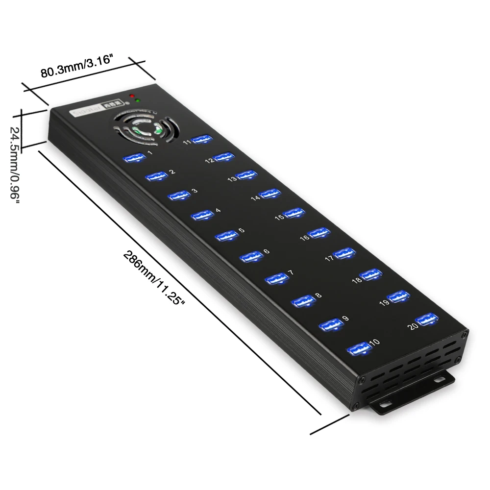 Sipolar 20 портов USB 2 0 Синхронизация данных и зарядное устройство Hub 1A выход с 12 В 10 а