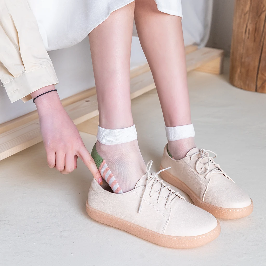 

Summer Harajuku Ladies Short Socks Korean Style Cute Peach Unicorn Color Stripe Printing Girl Socks Breathable Ankle Women Socks