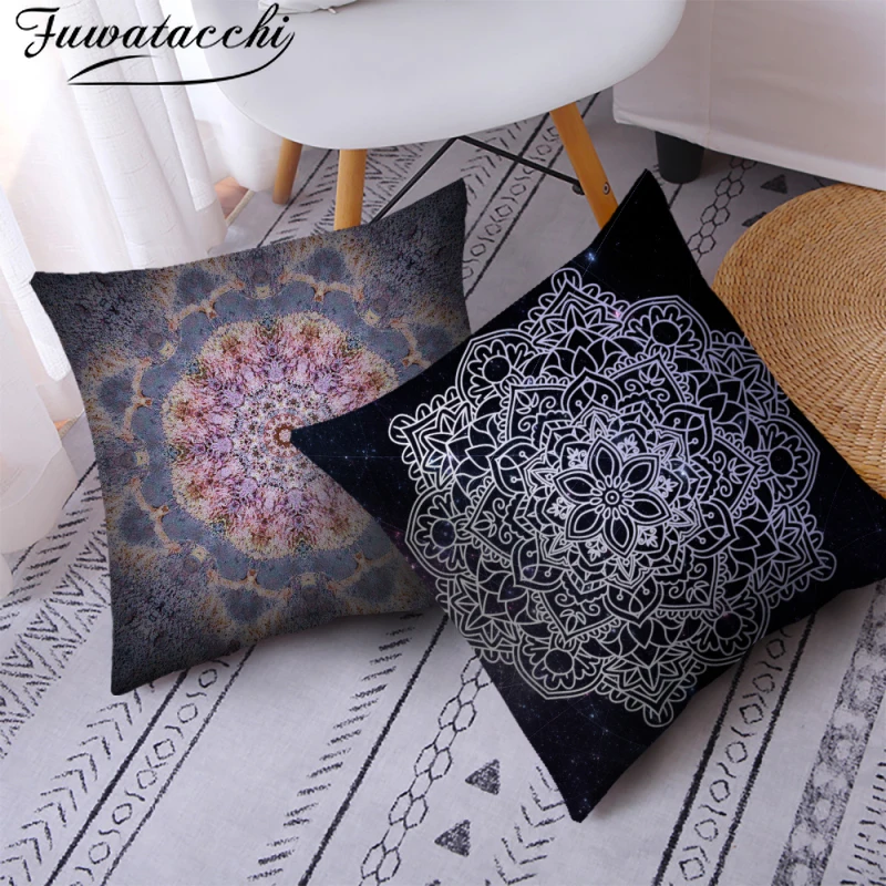 

Чехол для подушки Fuwatacchi с мандалой, наволочка Datura в богемном стиле, Геометрическая подушка в виде страмония, домашняя декоративная подушка, ...