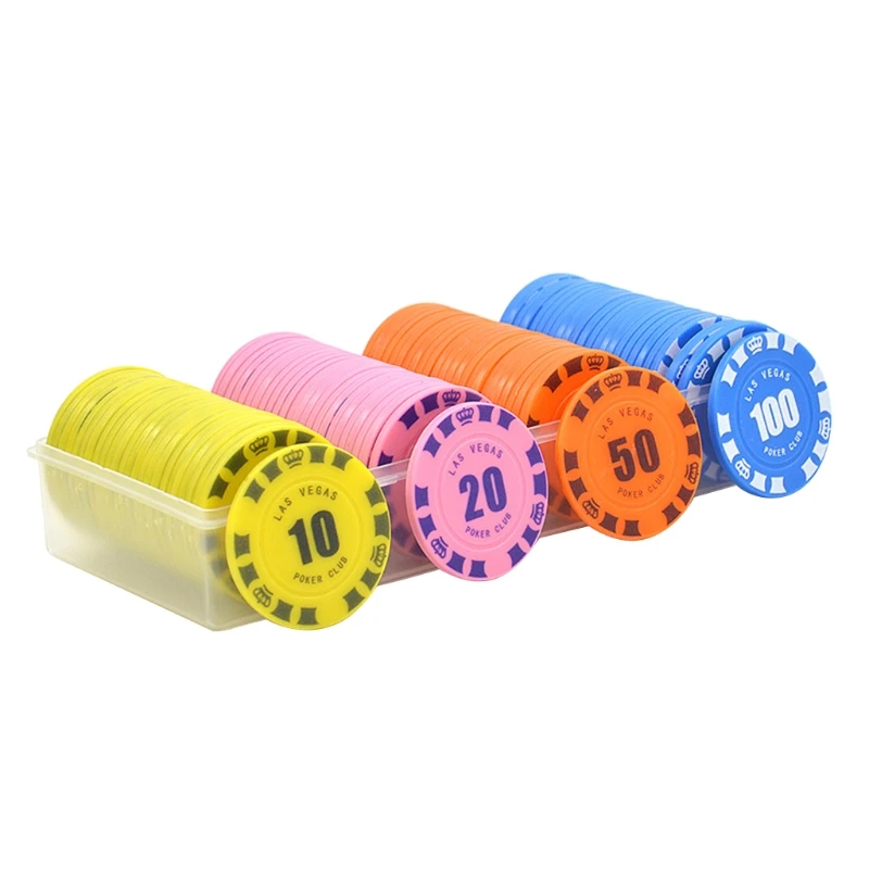

100pcs Round Plastic Chips Casino Poker Card Game Baccarat Counting Accessories M12 21 Dropshipping
