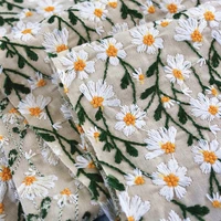 new ins inspired art daisy embroidery three dimensional embroidery cotton and linen fabric diy bags clothing fabric