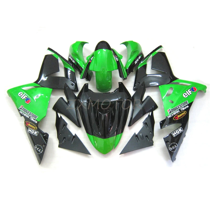 

Injection Aftermarket Fairings Kits Fit For Kawasaki Ninja ZX10R 2004 2005 Green Black Moto Full Body fairing zx10r 04 05 UI58