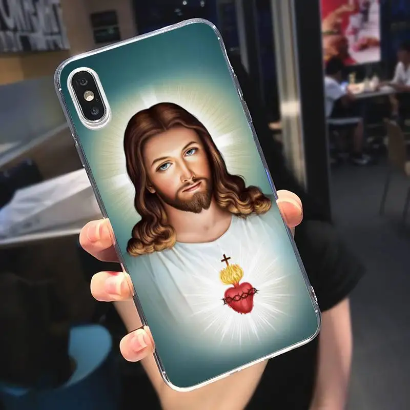 

Divine Mercy Jesus painting Phone Case Transparent soft For iphone 5 5s 5c se 6 6s 7 8 11 12 plus mini x xs xr pro max