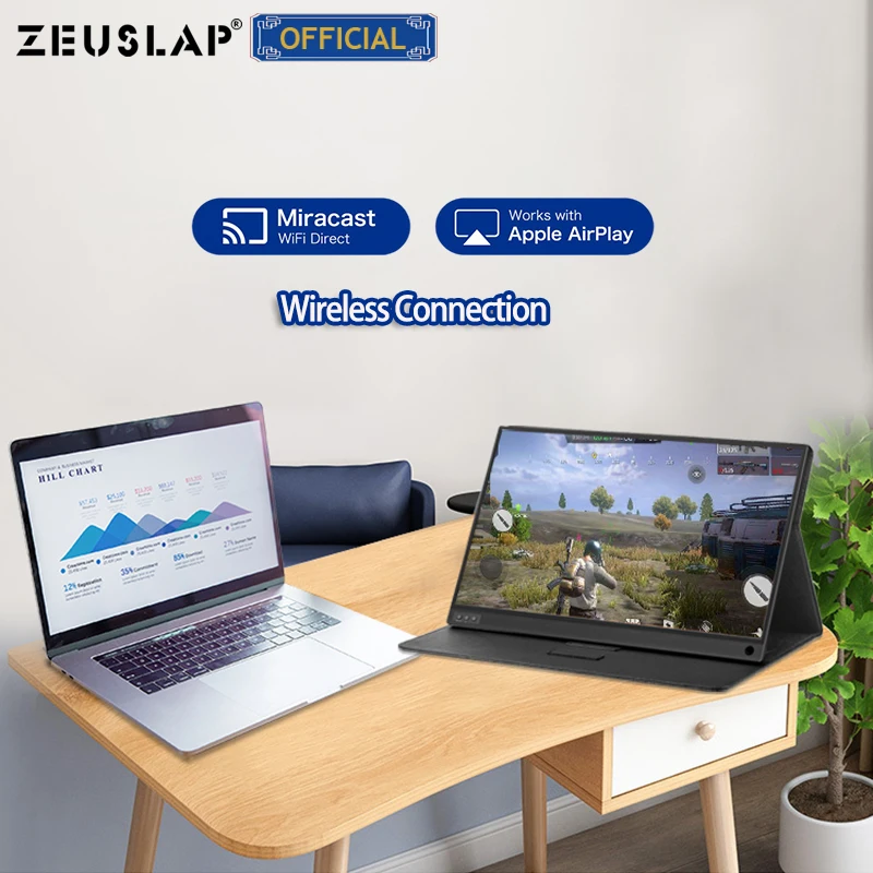 zeuslap 156 дюймовый беспроводной usb c hdmi