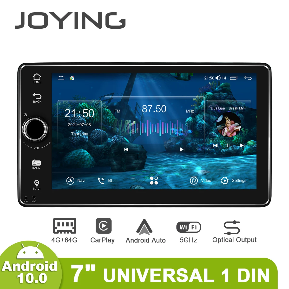 Автомобильная магнитола Joying универсальная мультимедийная стерео система на Android
