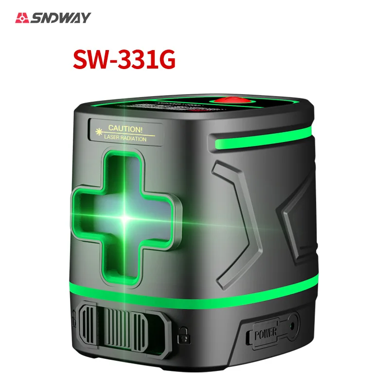 

SNDWAY SW-331G 2-line green laser level meter, automatic leveling and straightening machine, vertical and horizontal measurement