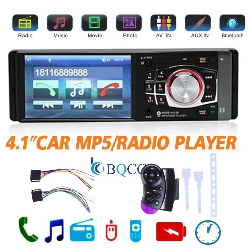 Автомагнитола с Bluetooth стерео MP5 плеер 4 1 дюйма FM Din USB управление на рулевое