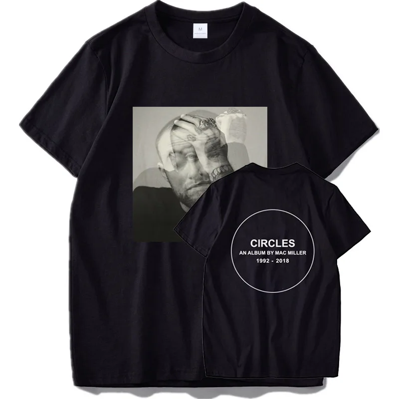 

Miller T Shirt Album Circles Tshirt American Rapper EU Size 100% Cotton Short Sleeve Crewneck Soft Basic Tops Tee