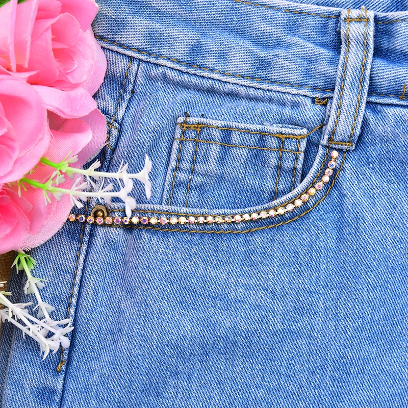 10 метров/рулон яркий стразами Серебряный базы уплотнения Коготь AB Цвет Кристалл