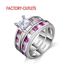 Комплект женских обручальных колец, 2 шт., 925