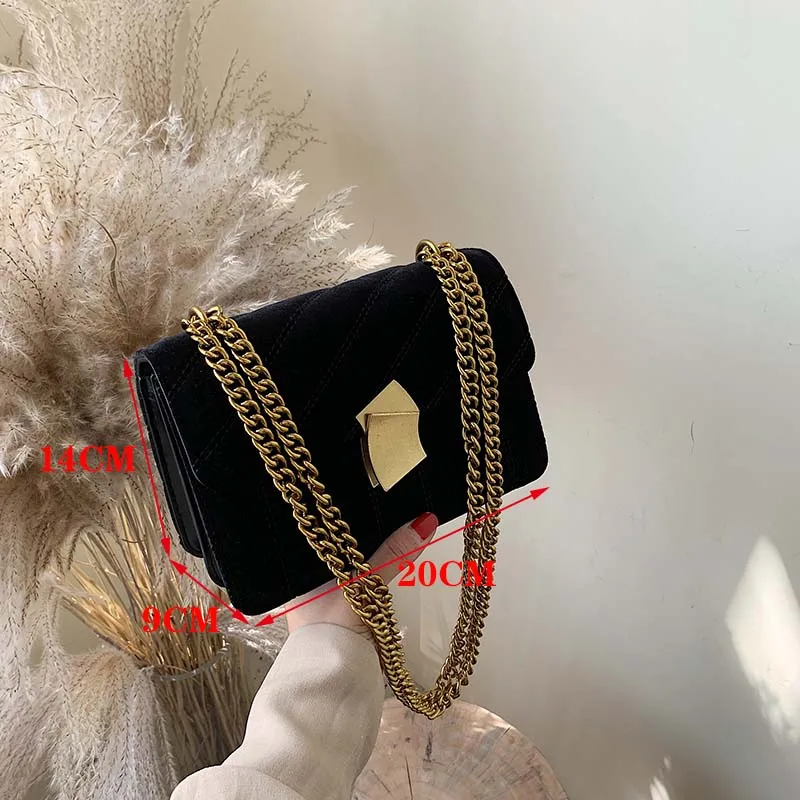 Luxury women clutch bag high quality velvet chain female designer shoulder Messenger bag evening package party small square bags