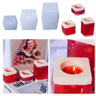 Овальный подсвечник, форма для свечей, силиконовая форма из смолы, Звездный Подсвечник сделай сам, емкость для ароматерапии и свечей