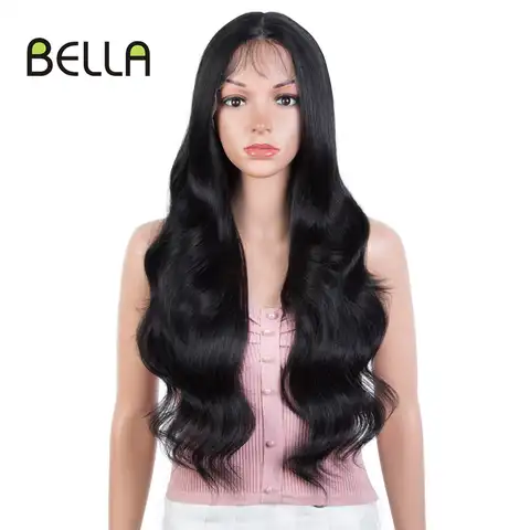 Bella синтетический Синтетические волосы на кружеве парик 13*4 Кружева с ребенком волнистые волосы, для придания объема эффектом деграде (перех...