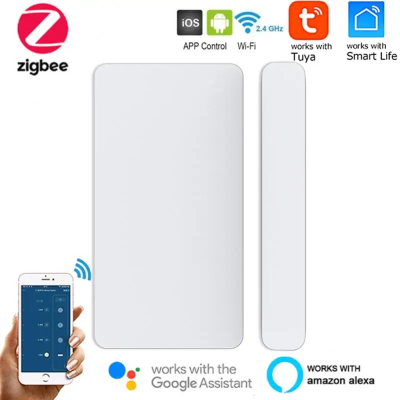

Датчик двери Tuya Zigbee, датчик контакта с открытым окном для автоматизации умного дома, работает с приложением Aleax, Google Home