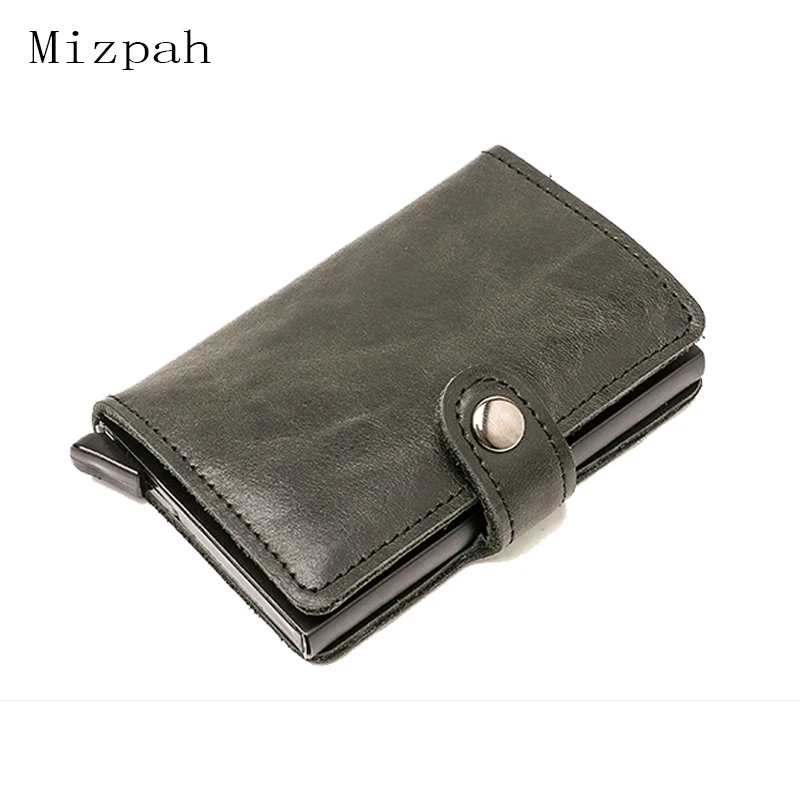 Модный выдвижной RFID Бумажник Mizpah из 2020 натуральной кожи с отделением для