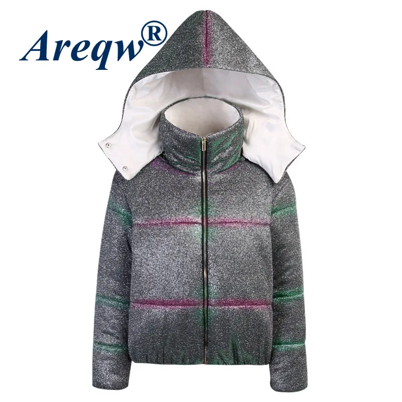 

Winter New Fashion Trend Reflective Padded Hooded Women