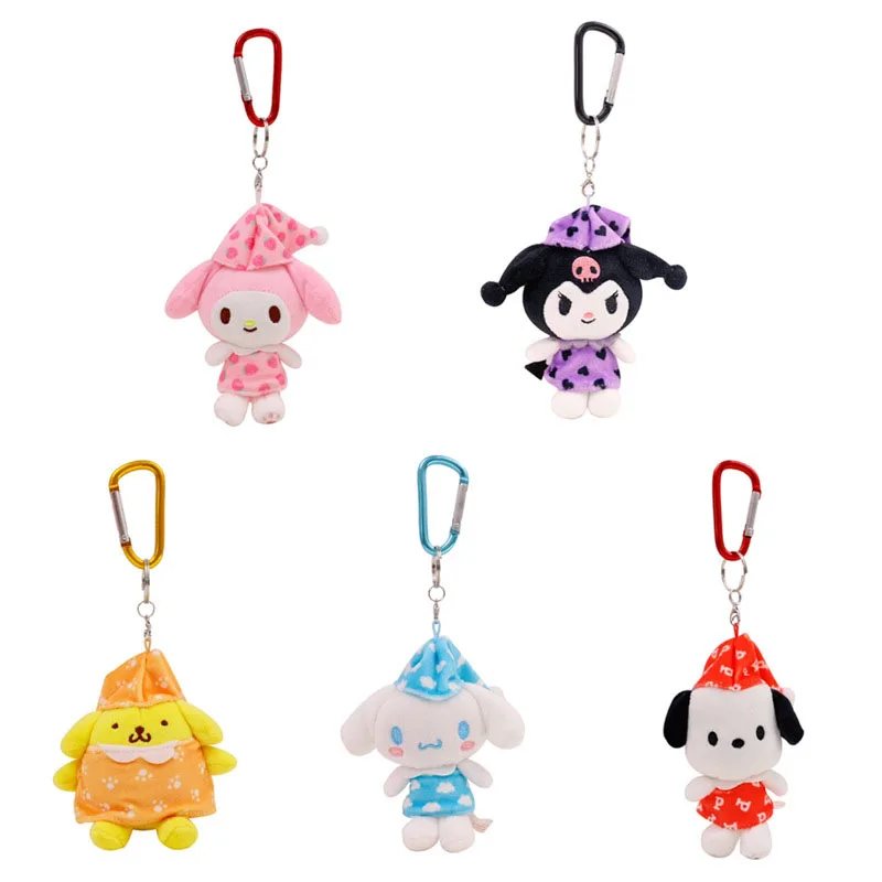 

10Cm Kawaii Sanrioed Plush Keychain Doll Toys Cartoon My Melody Kuromi Cinnamoroll Anime Plushie Bag Pendant Toys for Girls Gift