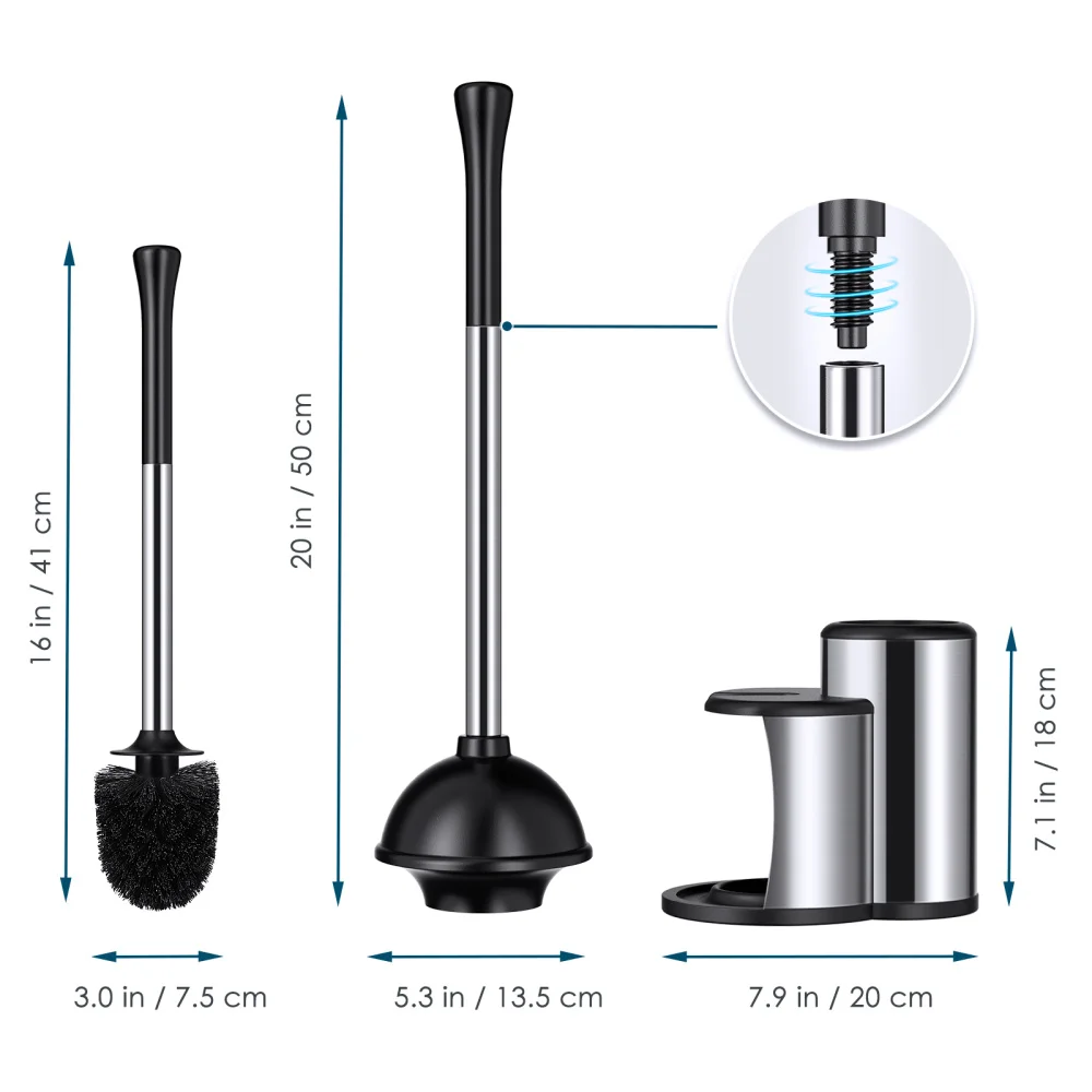 

HOMEMAXS 2 in 1 Toilet Plunger Toilet Brush with Holder Toilet Sucker Cup Cleaning Tools for Home Bathroom Cleaning