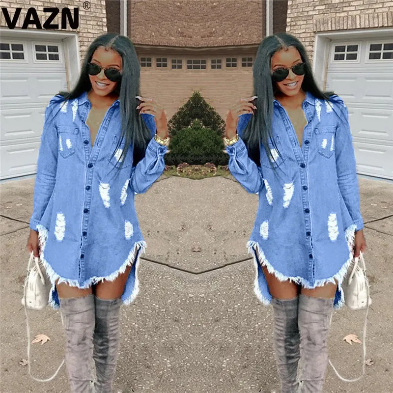 Элегантный продукт 2019 летнее сексуальное женское синее мини-платье VAZN GLSD18127 с