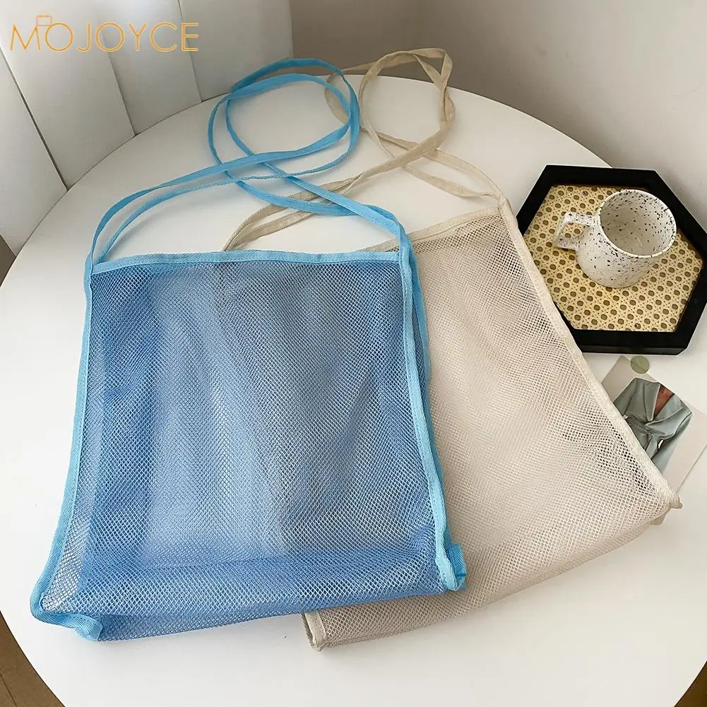 

Fashion Women Mesh Transparent Summer Vacation Beach Shoulder Shopping Bag Casual Ladies Large Capacity Tote Handbags Travel