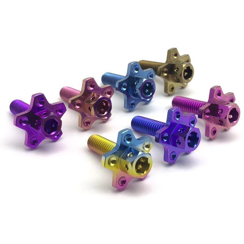 Tiremet 4Pcs M6x20mm titanium Ti Frame License Plate Bolts &amp Nuts Screws Fasteners for Motorcycle Bike GR5 | Обустройство дома