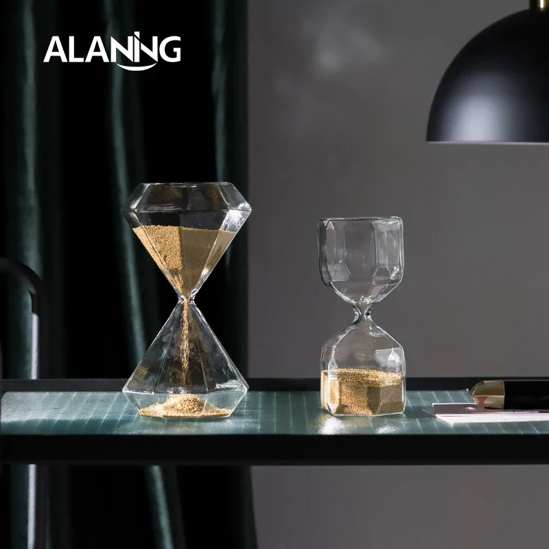 Креативные стеклянные часы для дома настольные украшения украшение с золотым