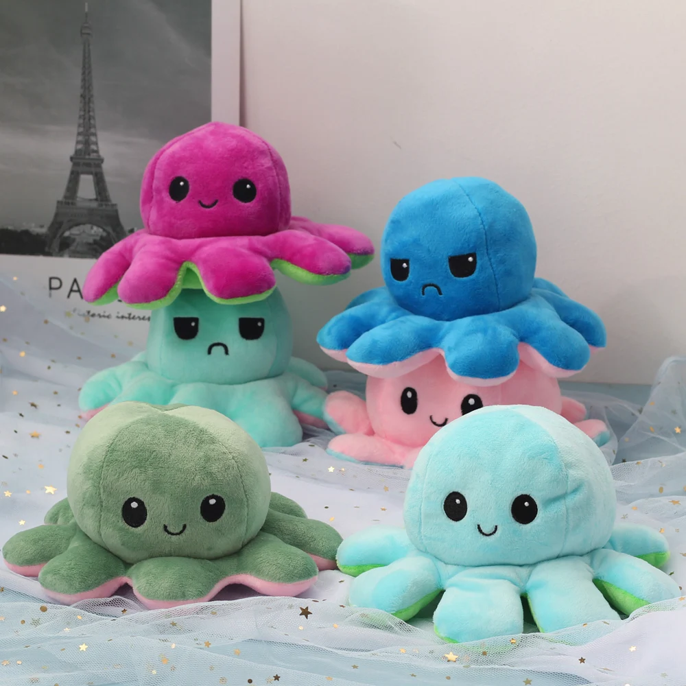 

Creative Flip Two-sided Plush Stuffed Doll Toy Different Sides To Show Different Moods Soft Simulation kawaii pillows