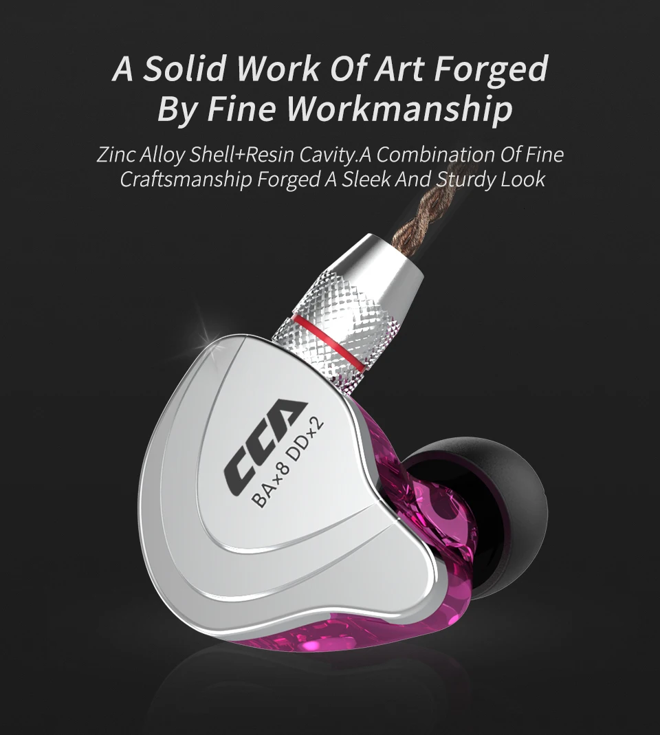 EE CCA C10 4BA+ 1DD гибридные наушники в ухо HIFI DJ монитор бег спортивные наушники гарнитура вкладыши для KZ AS10 ZS10 ZST TRN V80