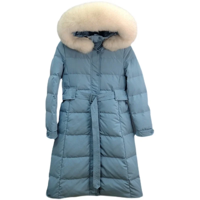 

Зимние пуховики и куртки, женская утепленная куртка с капюшоном, Женская парка с воротником из натурального Лисьего меха, Женская парка SQQ139