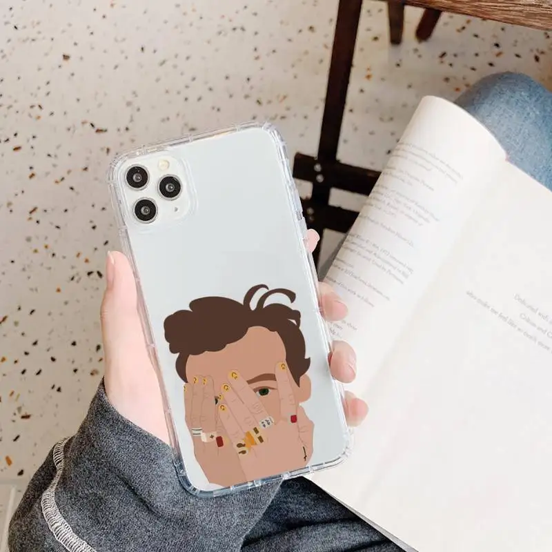 

Harry Styles fashion design cartoon Phone Case Transparent soft For iphone 5 5s 5c se 6 6s 7 8 11 12 plus mini x xs xr pro max