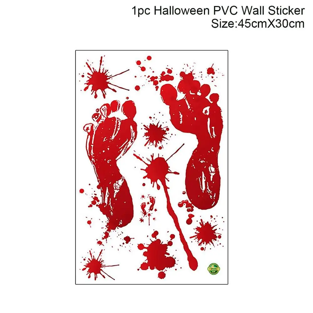 Wall sticker 5 QIFU Хэллоуин Тыква трюк или лечение занавес Хэллоуин Декор Хэллоуин летучая мышь паук, ведьма кулон Haloween вечерние аксессуары - Цвет: Wall sticker 5
