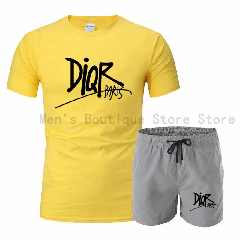 

2021 new brand men's sports suit letter printing breathable cotton T-shirt + two-piece sports pants men's basketball shorts spor