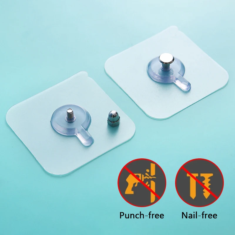 

10pcs Punch-Free Non-Marking Screw Stickers Wall Picture Hook Invisible Traceless Hardwall Drywall Picture Hanging Kits Hooks