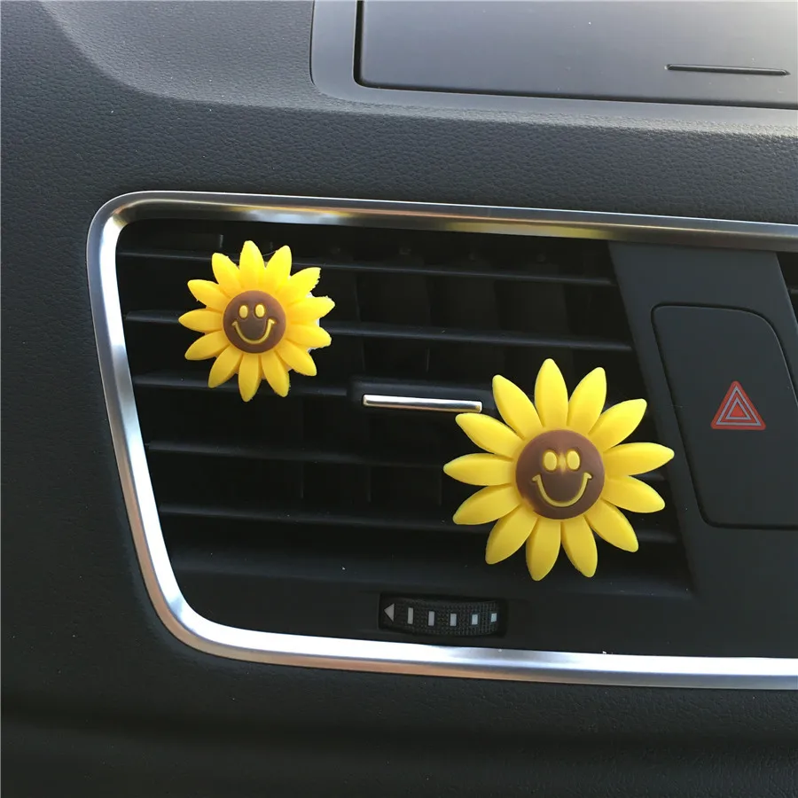Автомобильный парфюмерный зажим симпатичный Размер подсолнуха размер смайлик