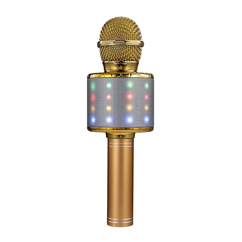 4 In 1 LED RGB Wireless Bluetooth Karaoke Mini Microphone USB Speaker for Home KTV HSJ-19 | Электроника