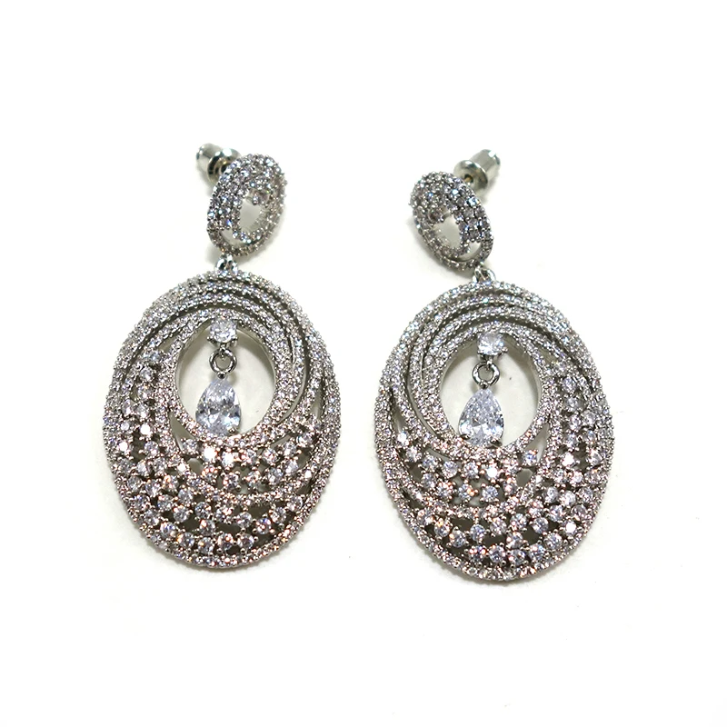 

New Arrival Multicolor Earrings For Women Wedding Party Cubic Zircon Dubai Bridal Earring boucle d'oreille 2021