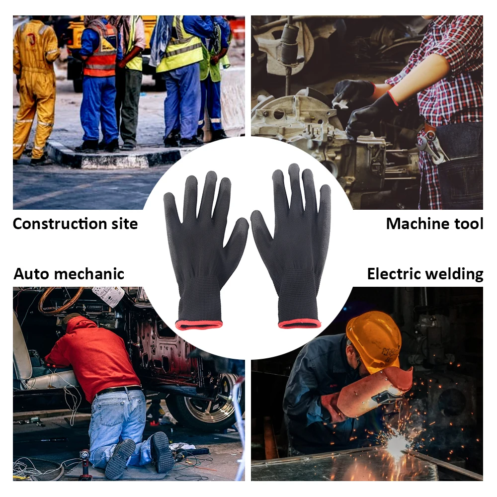 12 pairs of protective work gloves wear-resistant non-slip anti-static gardening and woodworking machinery safety | Безопасность и