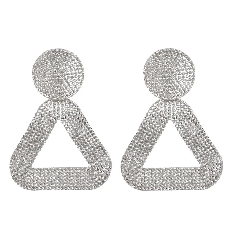 QTWINDY серьги для женщин массивные большие геометрические металлические женские