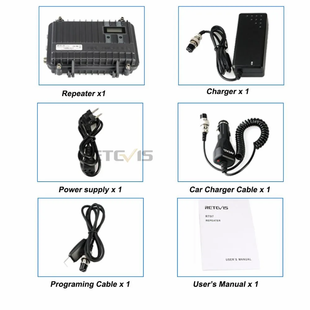 

GMRS Full Duplex Mini Analogue Repeater RETEVIS RT97 Two Way Radio Repeater 10W GMRS 462-467 MHz Repeater For Walkie Talkie