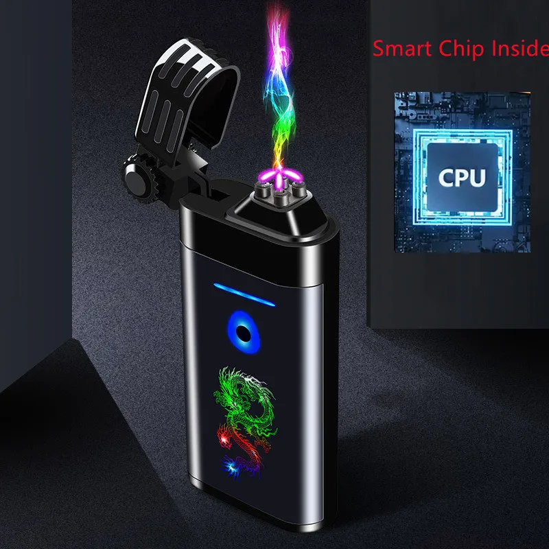 

USB Charging Touchscreen Electronic Lighter, Flameless Ignition Rechargeable Double Sided Lighter Best Gift for Man
