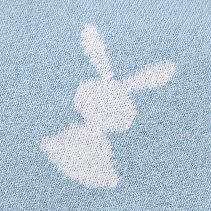 Хлопковое трикотажное одеяло для новорожденных покрывало сна на кроватку 100*80 см